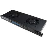 19" Digitale Lüftereinheit mit zwei Lüftern, Thermostat und Alarmfunktion, Good Connections (GC-N0163)