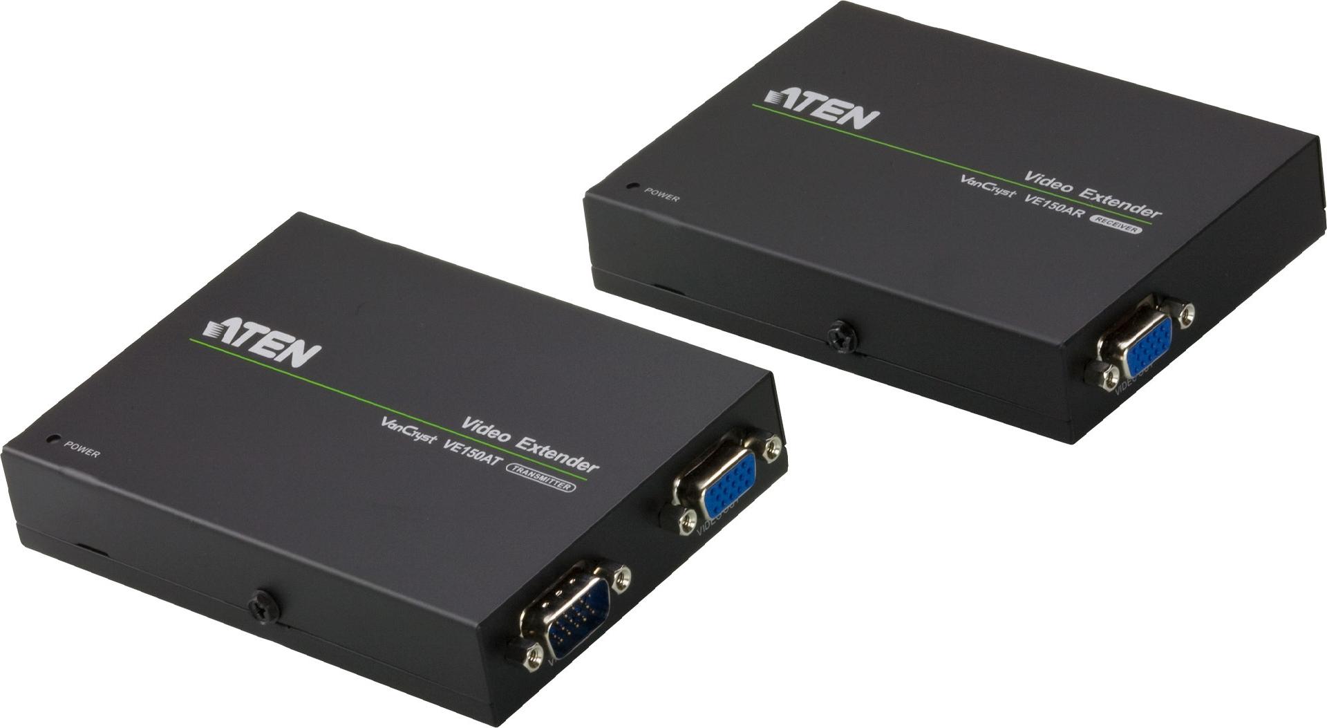 ATEN VE150A Video-Extender VGA Cat5 bis 150 m Schwarz, Blau