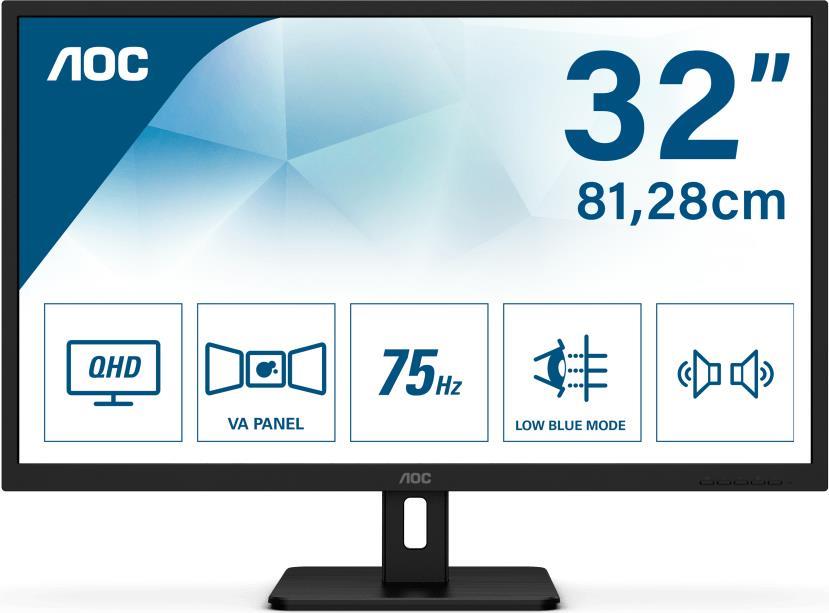 AOC Essential-line Q32E2N LED display 80 cm (31.5" ) 2560 x 1440 Pixel 2K Ultra HD Schwarz (Q32E2N)