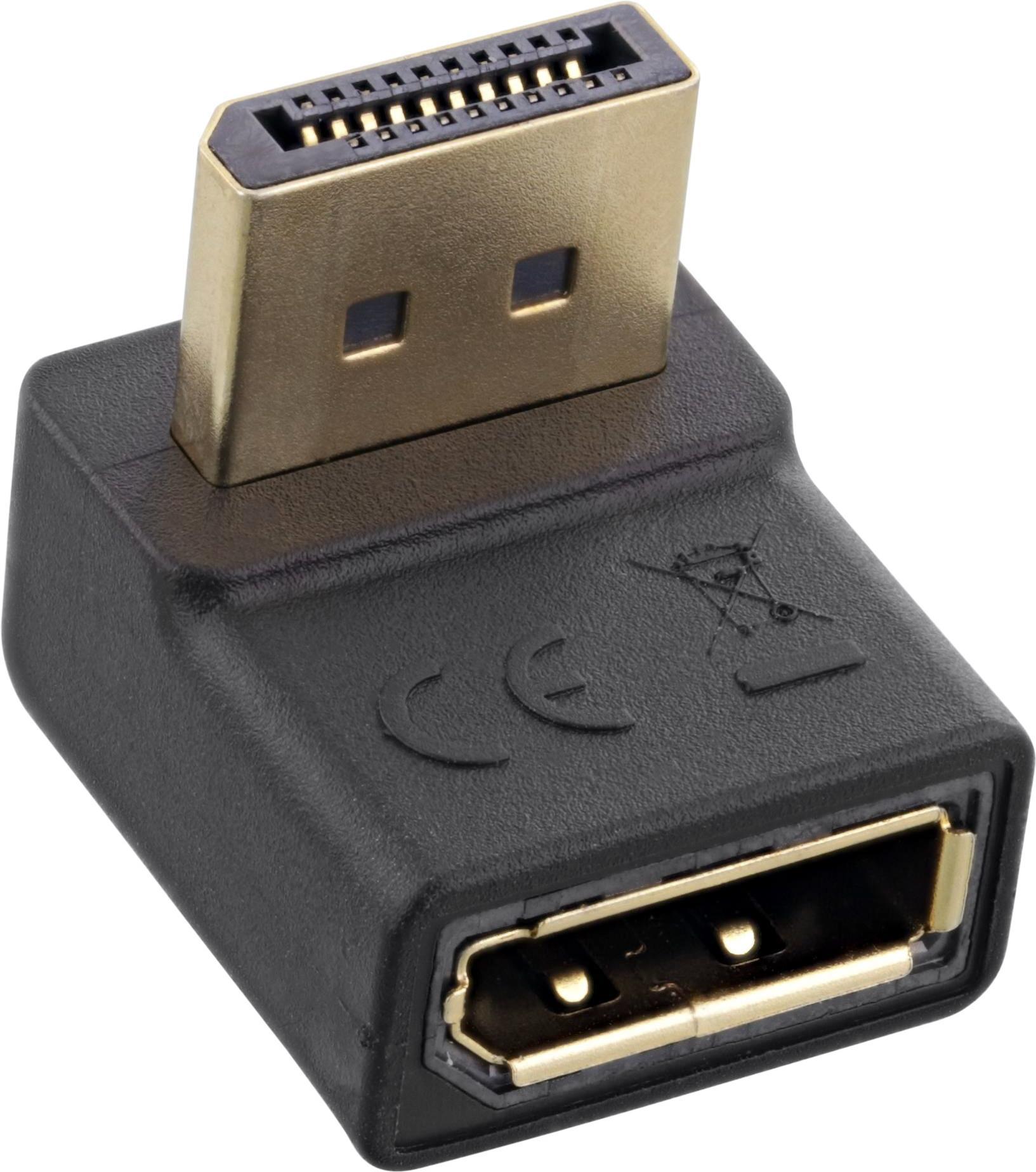 InLine® DisplayPort Adapter, DisplayPort Stecker / Buchse, nach oben gewinkelt (17199O)