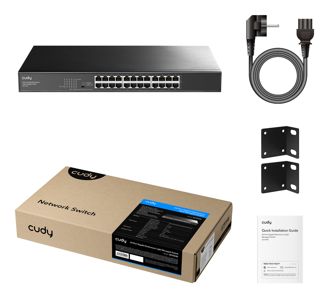 CUDY GS1024E 24-Port Gigabit Managed Switch Schwarz