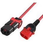 ACT Powercord C13 - C14 Dual IEC LOCK red 3 m (AK5515)