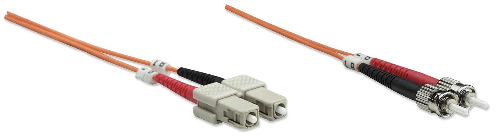 Intellinet LWL Duplex Patchkabel OM1, ST/SC, Multimode 62,5/125 µm, 1 m, Orange