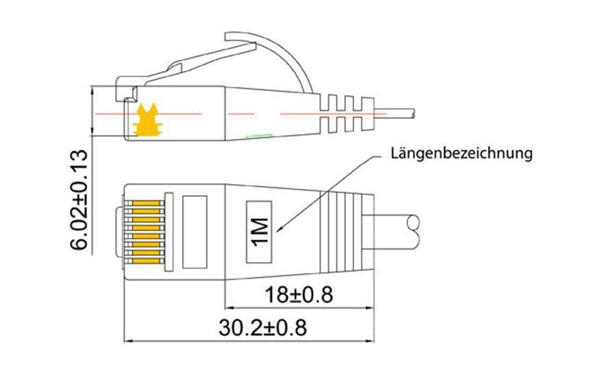 Wirewin Slim Cat.6 Patchkabel U/UTP RJ-45 0,5 m Gelb