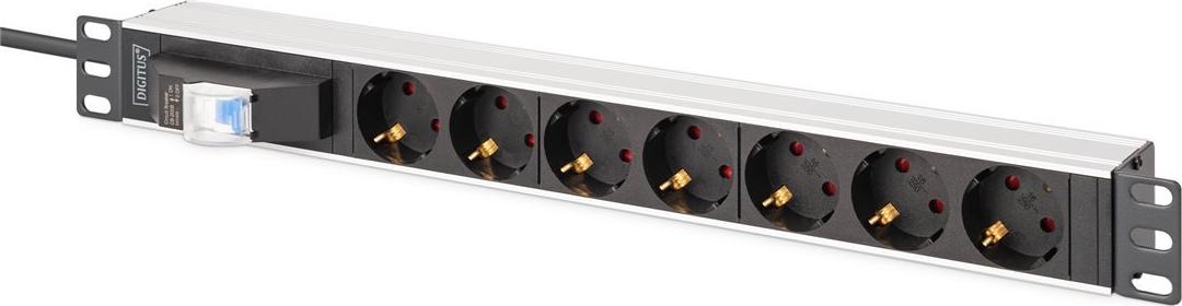 DIGITUS 1U Alu PDU rackmount. 6x safety outlet 1x outlet (DN-95439)