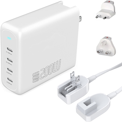 4smarts Flex Pro GaN Reiseladegerät 200W 4× USB-C Weiß