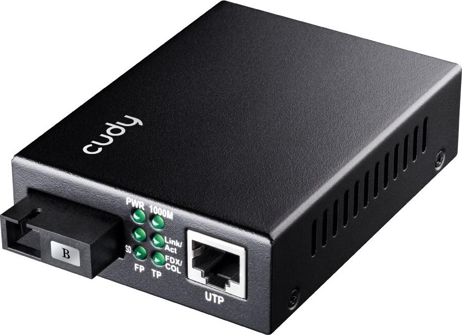 Cudy MC100GSB-60B Netzwerk Medienkonverter 1000 Mbit/s Multi-Modus, Einzelmodus Schwarz (MC100GSB-60B)