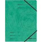 herlitz Eckspanner easyorga, A4, Colorspan-Karton, grün mit 2 praktischen Gummizügen, schwarzer Organisationsdruck - 5 Stück (972471)