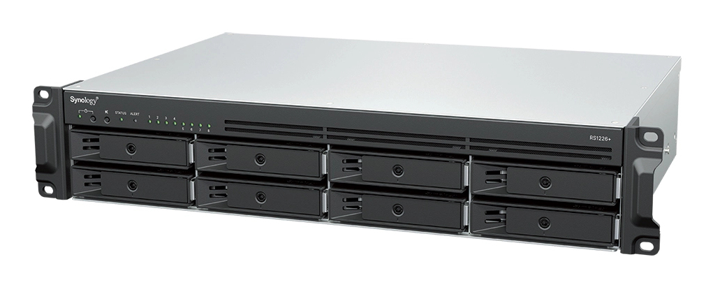 Synology RackStation RS1226+ 2U 8-Bay NAS-Server AMD Ryzen V1500B 4 GB RAM 2x 2,5 GbE Schwarz