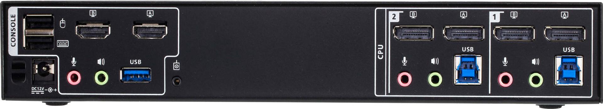 ATEN CM1942 2-Port KVM-Switch 4K DisplayPort Dual Display Schwarz