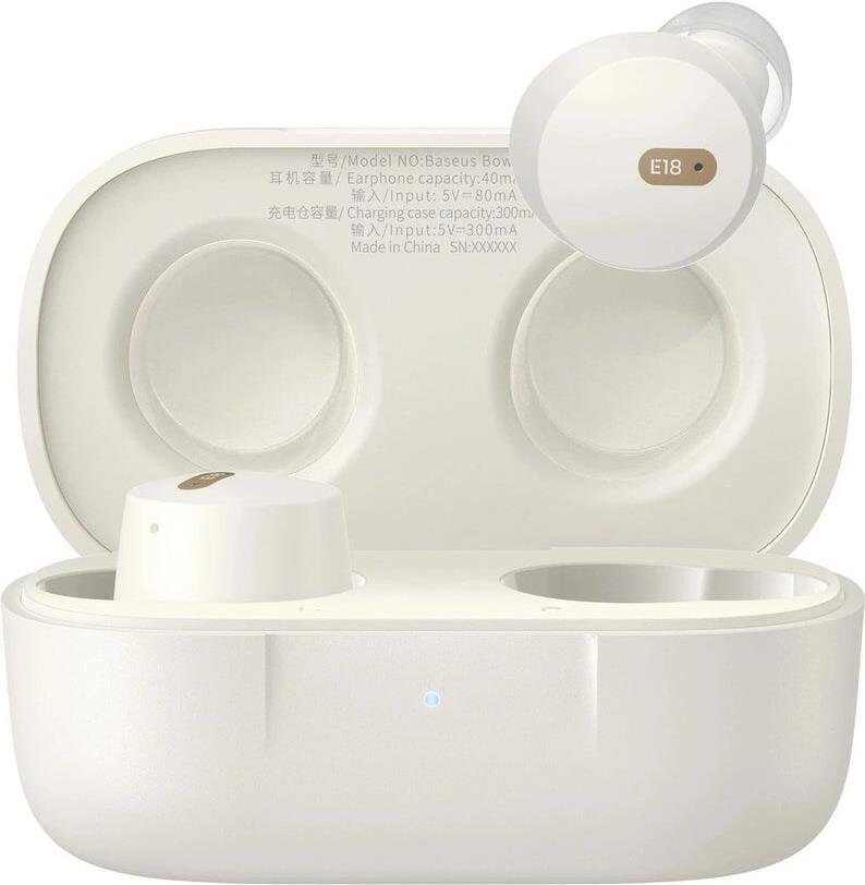 Baseus Bowie E18 Kopfhörer True Wireless Stereo (TWS) im Ohr Anrufe/Musik USB Typ-C Bluetooth Weiß (A00023800223-00)