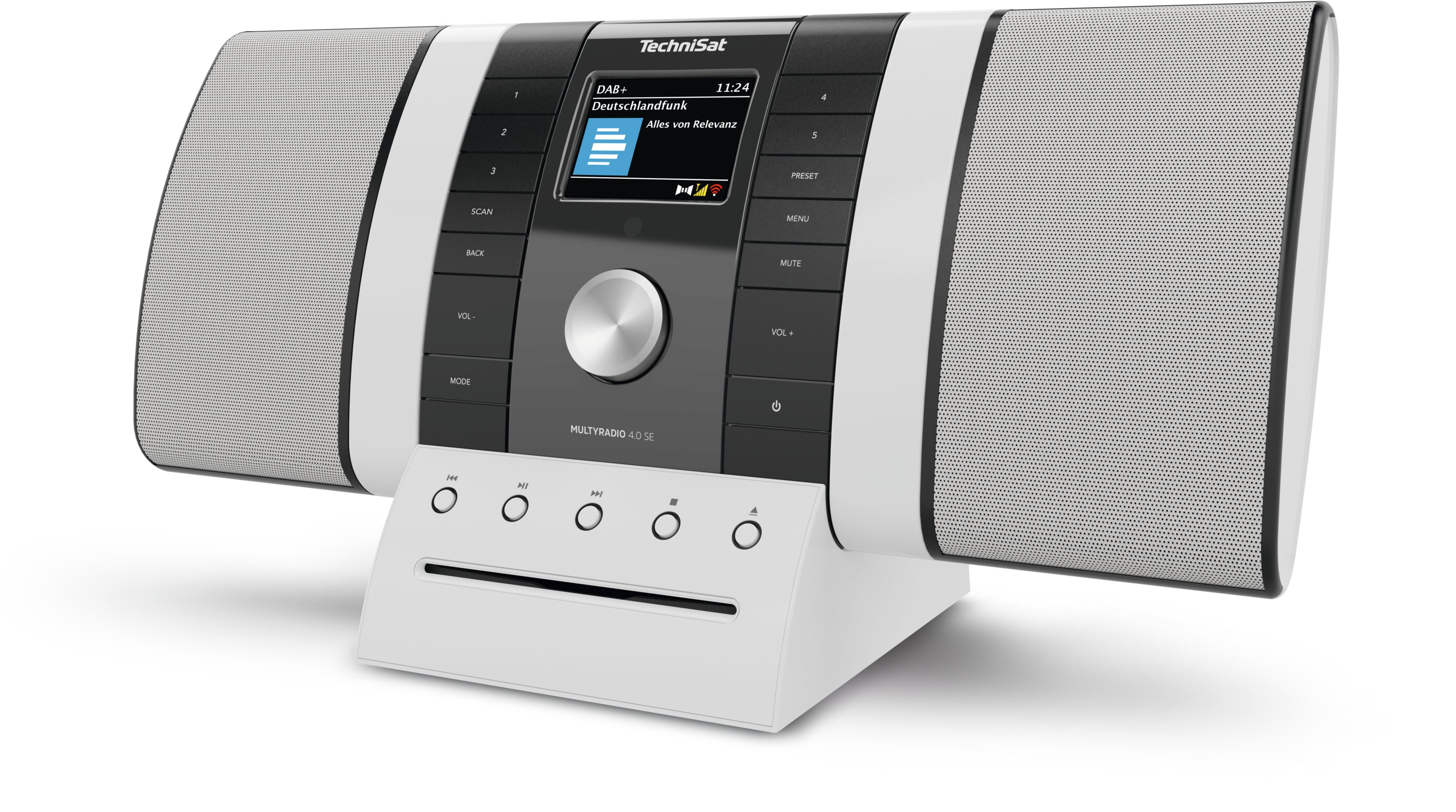 TechniSat MultyRadio 4.0 SE Internetradio DAB+/FM mit CD-Player 3,2" Farbdisplay Schwarz/Weiß