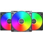 Montech GF120 PWM ARGB Lüfter, 3er Pack - 120mm, schwarz (GF120 ARGB PWM (B) 3 IN 1)