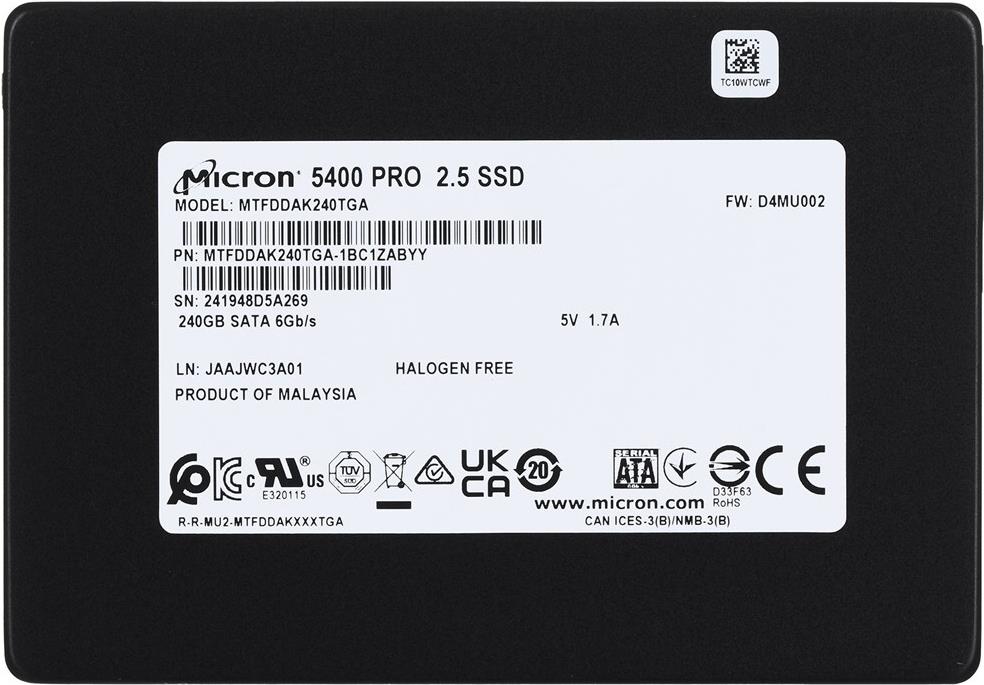 Micron 5400 PRO 240 GB SSD 2.5" SATA Schwarz