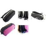 kangaro Schlamper-Etui, 3 Fächer, grau / weiß / schwarz aus Polyester, oval, 3 separate Reißverschlusstaschen, - 1 Stück (K-56401)