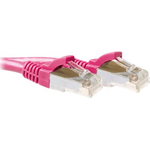ACT Pink 20 meter LSZH SFTP CAT6A patch cable snagless with RJ45 connectors. Cat6a s/ftp lszh sng pk 20.00m (FB8820)