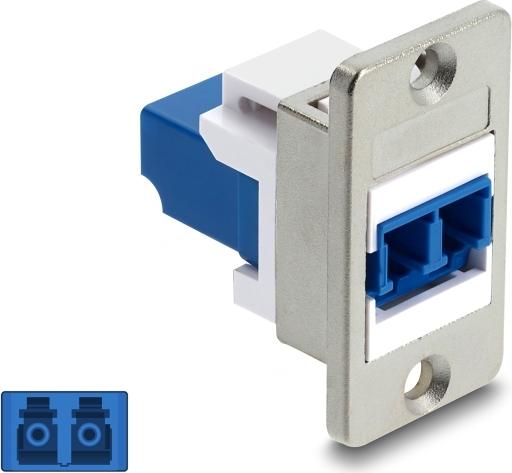 Delock Panel Mount LC Duplex Buchse zu silber blau weiß (91092)