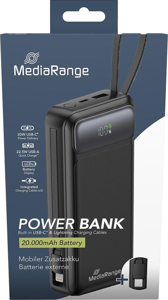 MediaRange Powerbank 20000mAh USB-C LC-Display Quickcharge (MRMA756)