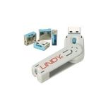 Lindy USB Typ A Port Schloss, blau Vier Port Schlösser für USB mit Schlüssel sind die ideale Lösung, um schnell USB Ports gegen unberechtigten Zugriff zu sichern (40452)