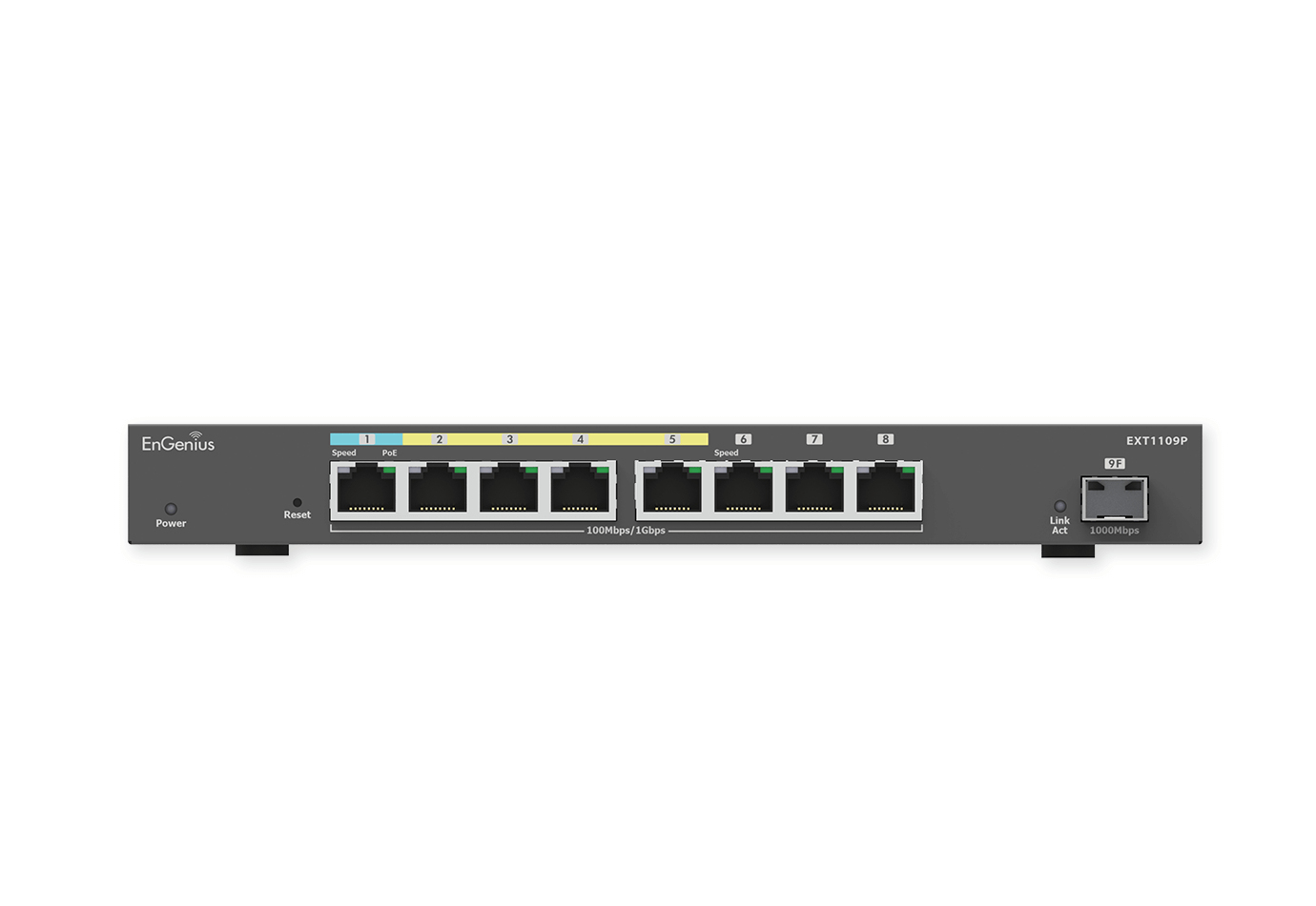 EnGenius EXT1109P Managed Switch 8-Port Gigabit 4x PoE+ 1x SFP Grau
