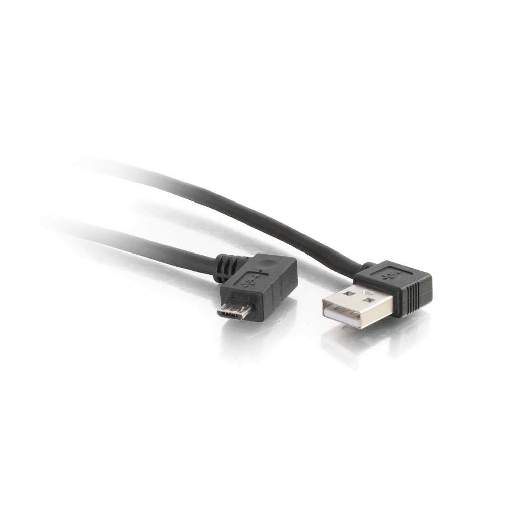 C2G USB 2.0 A Right Angle to Micro-USB B Right Angle Cable 2 m Schwarz