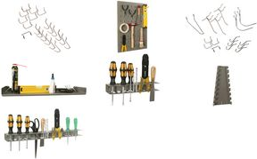 allit Haken-Set "StorePlus Flex M 40,60cm (16"), chrom Lochwand-Hakensortiment in 5 Ausführungen - 1 Stück (455025)