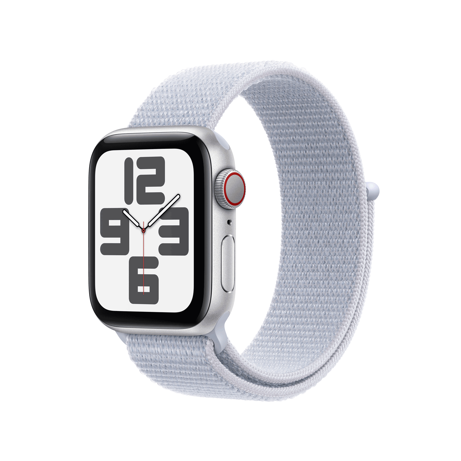 Apple Watch SE GPS + Cellular 40mm Silver Aluminium Case mit Blue Cloud Sport Band (MXGE3QF/A)