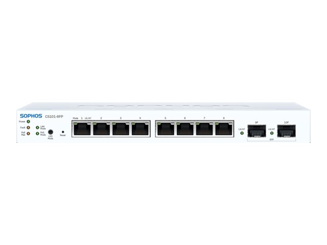 Sophos CS101-8FP Switch 8 x 10/100/1000 (PoE+) + 2 x Gigabit SFP Weiß