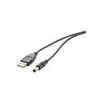 Renkforce USB 2.0 Anschlusskabel [1x USB 2.0 Stecker A - 1x DC-Stecker 5.5 mm] 1.00 m Schwarz vergoldete Steckkontakte, UL-zertifi