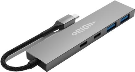 Origin Storage Origin 4 Ports - 2 USB3.2 & 2 Type C Gen1 Hub Kabelgebunden USB 3.2 Gen 1 (3.1 Gen 1) Type-A + Type-C Grau (OS-HUB-USB3/C)