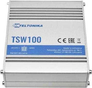 Teltonika TSW100 5-Port Gigabit Unmanaged Switch PoE Blau, Metallisch