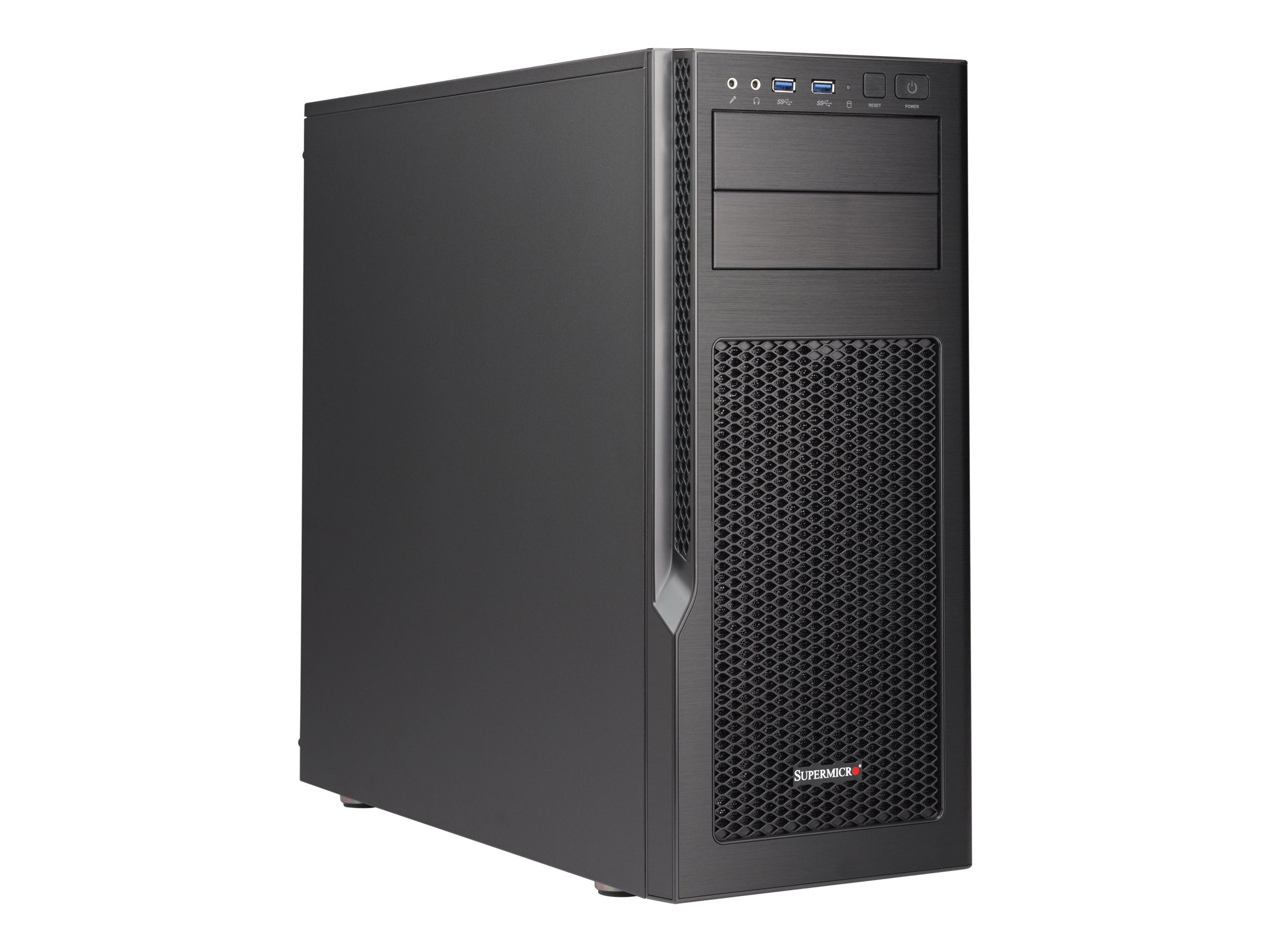 Supermicro SuperChassis GS5A-754K Midi Tower Server-Gehäuse mit 750W Netzteil, Grau/Schwarz