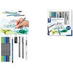 STAEDTLER Aquarell- & Handlettering-Set Watercolor Inhalt: 6x Doppel-Fasermaler mit Pinselspitze (3001), - 1 Stück (61 3001-2)
