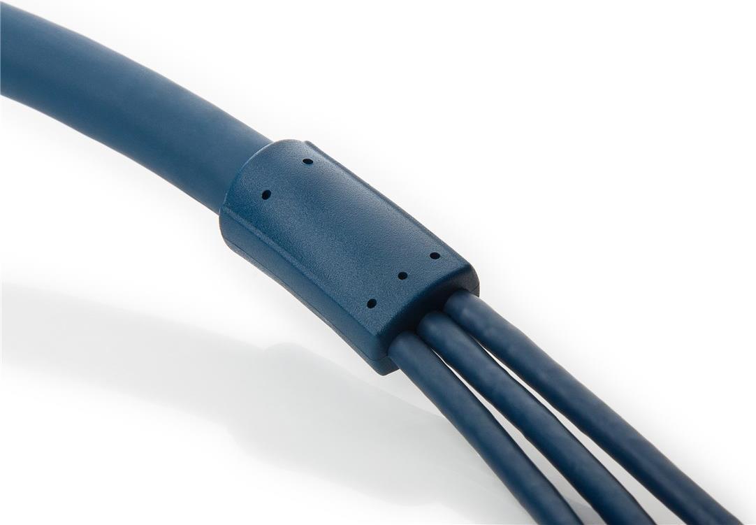 CLICKTRONIC Composite Cinch AV Anschlusskabel [3x Cinch-Stecker - 3x Cinch-Stecker] 3 m Blau clicktr