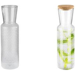 APS Glaskaraffe DOTS, 0,9 Liter, glasklar inkl. Deckel aus Kork, Glas mit Punktstruktur, - 1 Stück (10739)