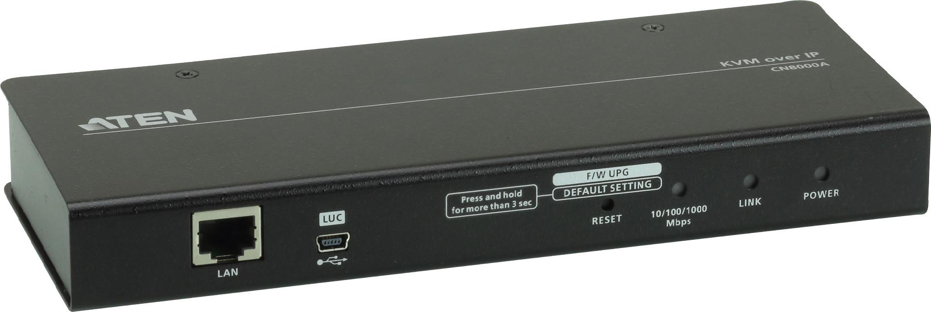 ATEN CN8000A KVM over IP-Switch, 1 Port, VGA, 1920 x 1200, Schwarz
