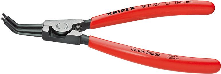Knipex 46 31 A12 Seegeringzange Passend für Außenringe 10-25 mm Spitzenform abgewinkelt 45°