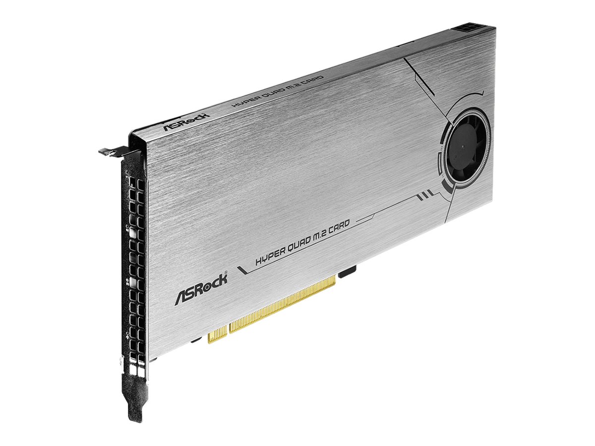 ASRock Hyper Quad M.2 Card PCIe 4.0 x16 bis zu 4x M.2 SSD Aluminium/Schwarz