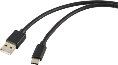 Renkforce USB-Ladekabel USB 2.0 USB-A Stecker, USB-C® Stecker 1.80 m Schwarz PVC-Mantel RF-5771532 (RF-5771532)