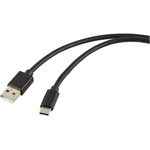 Renkforce USB-Ladekabel USB 2.0 USB-A Stecker, USB-C® Stecker 1.80 m Schwarz PVC-Mantel RF-5771532 (RF-5771532)