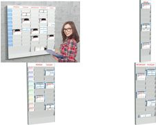 PAPERFLOW Wand-Büroplaner 20 Fächer, A5, Erweiterungselement grau, aus hochwertigem, kratz- und schlagfestem Polystyrol,