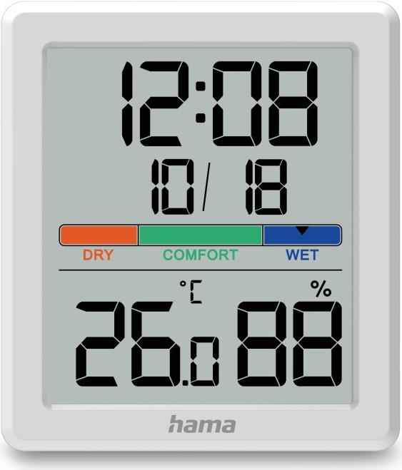 Hama Thermometer und Hygrometer Paros, digital, für innen, Weiß (00185892)