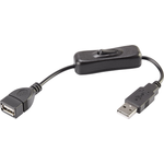 Renkforce USB 2.0 Verlängerungskabel [1x USB 2.0 Stecker A - 1x USB 2.0 Buchse A] 0.25 m Schwarz inkl. Ein/Aus-Schalter (RF-3322982)