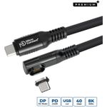 MicroConnect USB-C to cable Angled Premium magnetic (MC-LS-USB4CC0.15-A)