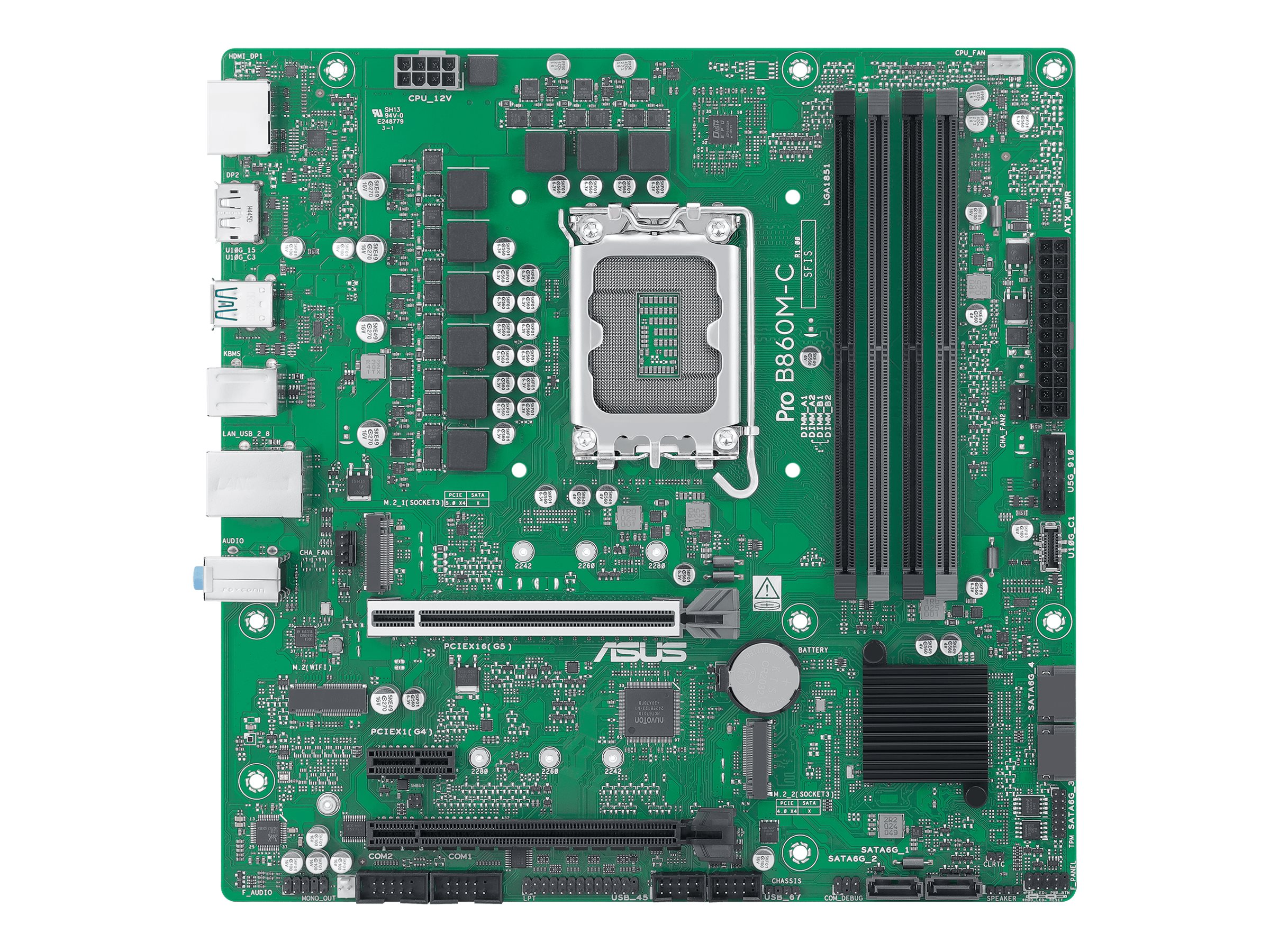 ASUS PRO B860M-C-CSM Motherboard Micro ATX LGA1851 Intel B860 Grün