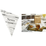 PAPSTAR Spitztüte "Newsprint", 270 x 190 x 190 mm aus Pergament-Ersatz, 40 g/qm, Füllinhalt: 125 g, - 1 Stück (86053)