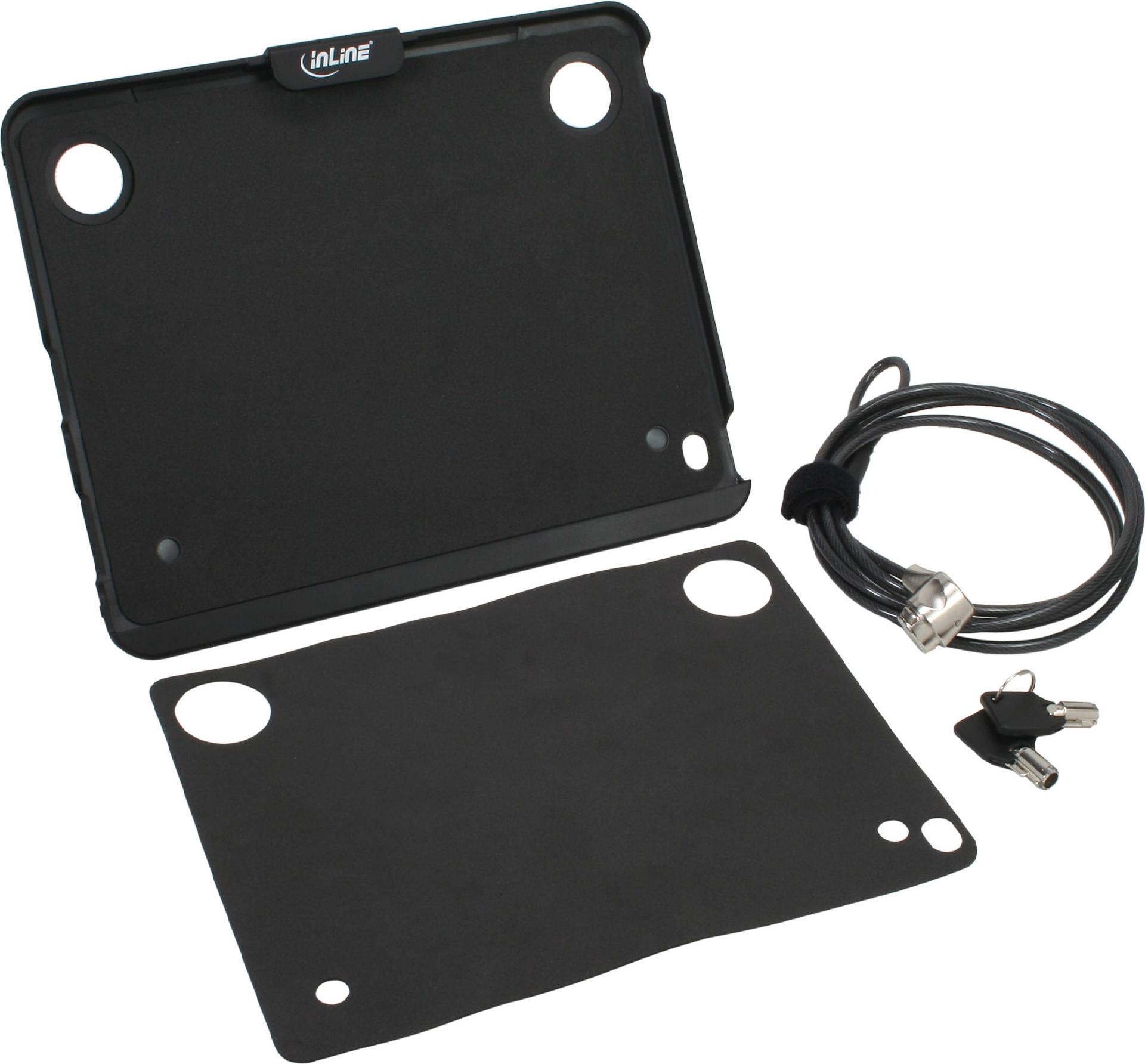 InLine iPad Halter/Case mit Sicherheitsschloss 4,4 mm x 2 m Schwarz