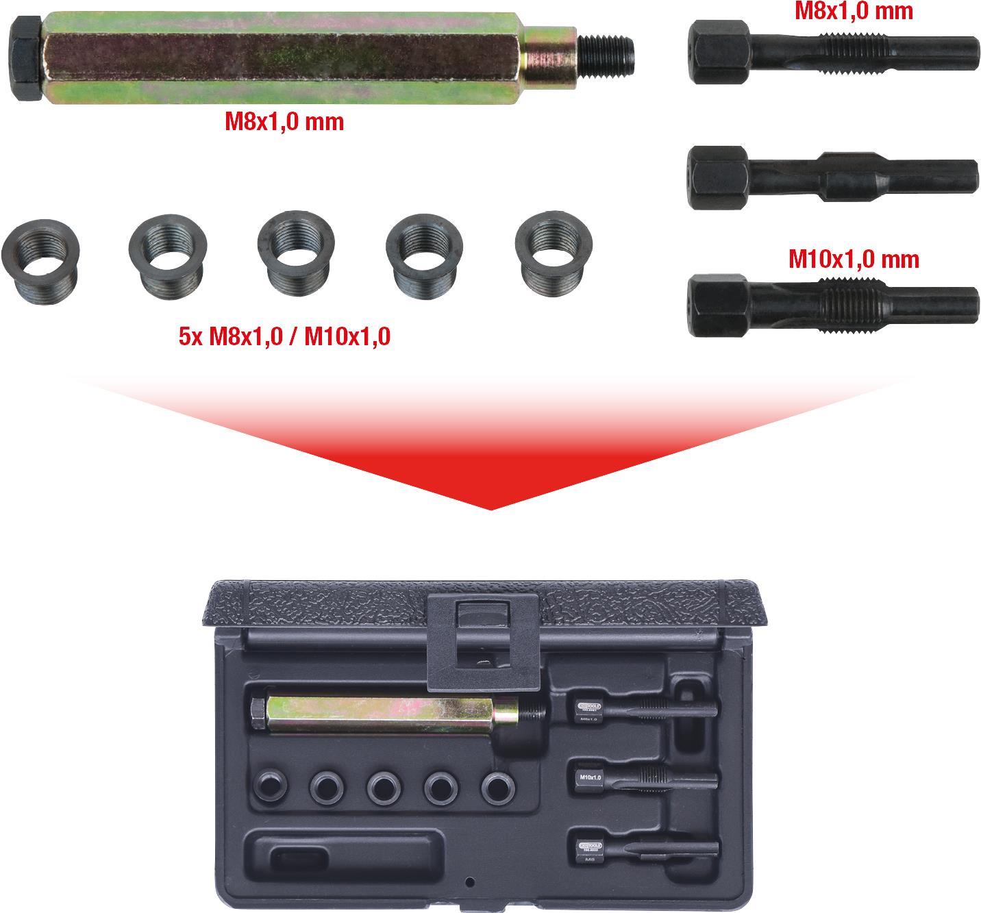 KS Tools Glühkerzen Adapter M8x1,0 - 120mm Länge Mit Außengewinde | Werkzeug Für KFZ