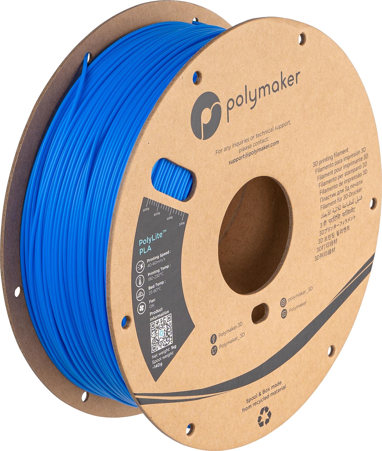 Polymaker PA02064 3D-Druckmaterial Polyacticsäure (PLA) Blau 1 kg (PA02064)