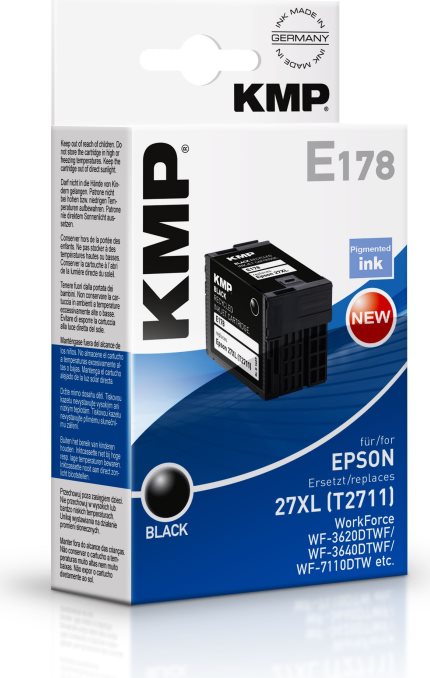 KMP Printtechnik AG Patrone Epson 27XL (T2711) comp. black pigm. E178 (1627,4001)